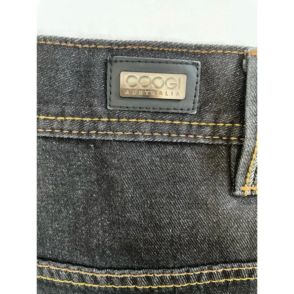 COOGI Australia Big and Tall Black Wash Jeans, 50x34, Dressy Details, High Style